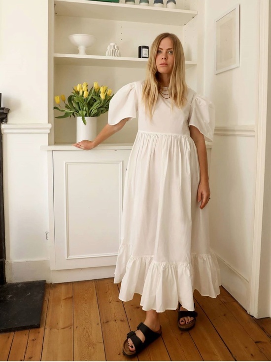 Naya Rea Dresses & Skirts - Naya Rea Elizaveta Puff Sleeve Ruffled Hem Dress Size M (US )/ 10 (UK)